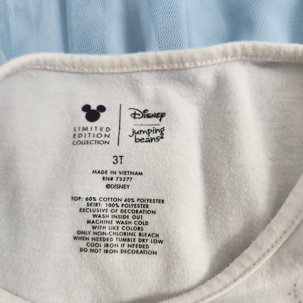Disney‎ Cinderella Tutu Dress Girls 3T White Blue Glitter Princess